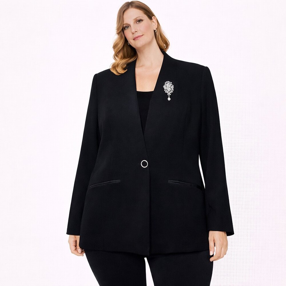 Carissimo Black one button black blazer jacket Size: 8